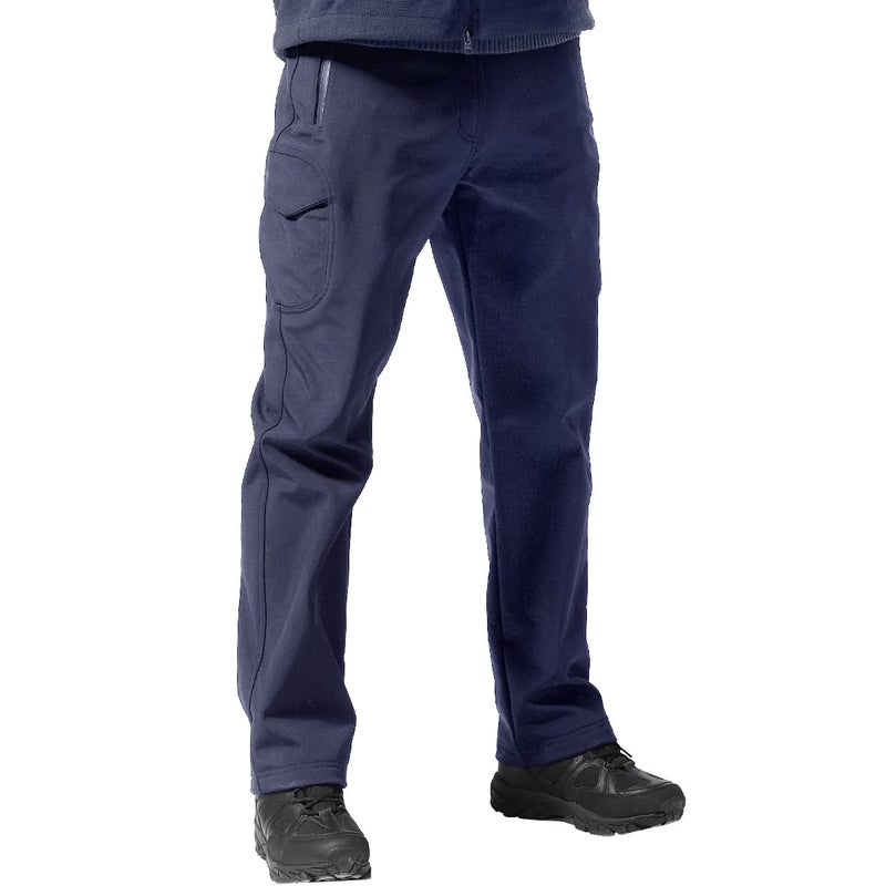 FREE SOLDIER Men's Outdoor Softshell Fleece Lined Cargo Pants Snow Ski Hiking Pants with Belt(Dark Navy 32W x 30L) - Image 1